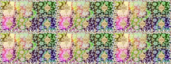 Raster illüstrasyonu. Damask altın soyut çiçek deseni nötr renklerde. Süsleme.