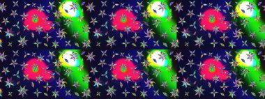 Gri renkli çiçekler. Renkli bahar temalı eskiz kalıbı. Çiçekli çiçek deseni, suluboya. Düz Çiçek Elementleri Tasarım Raster illüstrasyonu.