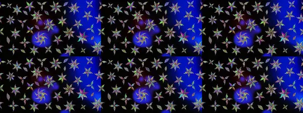 Siyah renkli çiçekler. Renkli Bahar Teması eskiz kalıbı. Sevimli çiçek raster deseni. Düz Çiçek Elementleri Tasarımı.