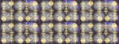 Arkaplanda soyut kar taneleri olan düz tasarım. Kar tanesi süsleme deseni. Kar taneleri arka planda. Raster illüstrasyonu. Kar taneleri deseni.