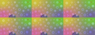 Renkli Bahar Teması eskiz kalıbı. Düz Çiçek Elementleri Tasarımı. Tarafsız renklerde çiçekler. Çiçekli çiçek deseni, suluboya. Raster illüstrasyonu.