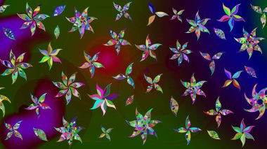 Çiçek izi. Suluboya çizim kalıbı. Suluboya tarzında kahverengi renkte çiçekler.