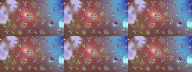 Çiçek izi. Çiçekler suluboya tarzında kahverengi renkte. Suluboya çizim deseni.