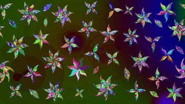 Raster illüstrasyonu. El çizimi. Çiçekler, dallar, bitkiler ve çiçekler. Güzel kumaş deseni.