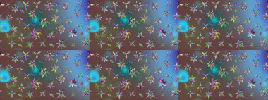 Düz Çiçek Elementleri Tasarımı. Zentangle soyut çiçekleri. Güzel kumaş deseni. Karalama çiçeği. Renkli Bahar Teması eskiz kalıbı. Raster illüstrasyonu.