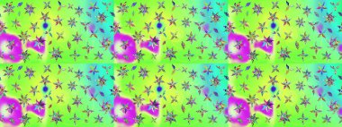 Düz Çiçek Elementleri Tasarımı. Renkli Bahar Teması eskiz kalıbı. Yeşil renkte zarif çiçek buketi suluboya. Raster illüstrasyonu.