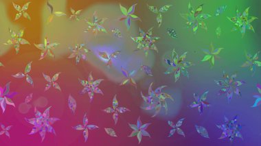 Düz Çiçek Elementleri Tasarım Raster illüstrasyonu. Mor renkli çiçekler. Renkli Bahar Teması eskiz kalıbı. Çiçek eskiz kalıbı geçmişi.