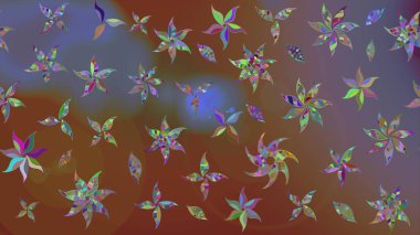 Çiçekli yaz çiçekleri. Motley illüstrasyonu. Küçük renkli çiçekler. Moda baskıları için zarif bir şablon. Küçük çiçekte güzel bir desen. Çizim.