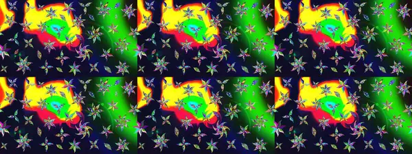 Çiçeksel çizim kalıbının yansıması. Vadinin gri renkli çiçekleri.