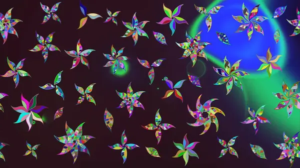 Raster illüstrasyonu. Suluboya çiçekli çiçek deseni. Kahverengi renkli Asyalı tekstil.