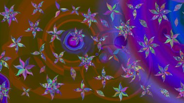 Vadinin çiçekleri kahverengi renklerde. Raster çiçek desenleri çiziyor..