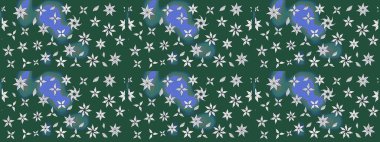 Nakış desenli çiçek deseni. Parmak izi, kumaş, duvar kâğıdı, tekstil için raster dokusu. Renkli grunge, yakut yeşil çiçeklerle soyut arkaplanı zenginleştirir.