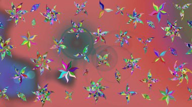 Suluboya tarzında pembe renklerde. Küçük çiçekli yay deseni çiz. Raster illüstrasyonu.