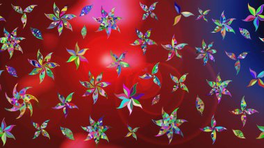 Kırmızı renkte kırmızı papatya deseni. Kırmızı renklerde. Raster illüstrasyonu.