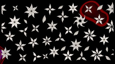 Siyah renkli çiçek desenli eskiz. Suluboya tarzında siyah renkte çiçekler.