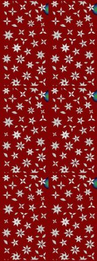 El çizimi çiçekli soyut çizim kalıbı. Raster illüstrasyonu. Kırmızı renkte çiçekler.