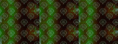 Şirin çiçek elementleri. Yeşil, kahverengi ve siyah renkli çiçekler. Raster illüstrasyonu. Kusursuz..