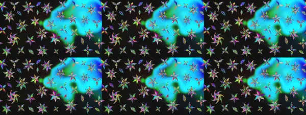 Küçük çiçekteki sevimli çiçek deseni. Gri renkli çiçekler. Raster illüstrasyonu.