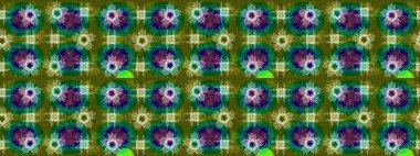 Kumaş veya Duvar Kağıdı Tasarımı. Raster illüstrasyonu. Mandalas 'ın dekoratif dokusu. Folk Style. Tekstil için Lacy Fashion Print. Stilize Çiçekler. Dantelli Kar Tanelerinin Etkisi.