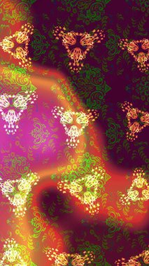 Küçük çiçekteki sevimli çiçek deseni. Kahverengi, turuncu ve pembe renkte çiçekler.