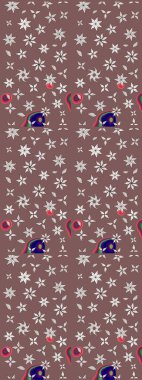 Çiçek desenli eskiz, darbeler, sıçramalar, yaz çiçekleri. Kahverengi renkli çiçekler. Raster illüstrasyonu.