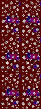 Kırmızı renkte çiçekler. Kumaş desenli papatya çiçekleri ayrıntıları.