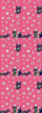 Raster illüstrasyonundaki çiçek desenli çizim. Suluboya tarzında pembe renkte çiçekler.