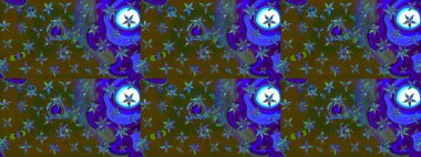 Tekrar eden çiçek arkaplanı, zarif kahverengi çiçek duvar kağıdı. Kahverengi renkler üzerine çiçek desenli çizimler, el yapımı papatyalar, papatyalar..