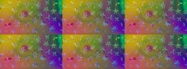 Renkli Bahar Teması eskiz kalıbı. Çiçek desenli eskiz, yaz çiçekleri. Yeşil renkli çiçekler. Düz Çiçek Elementleri Tasarımı.