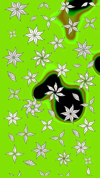 Raster suluboya çiçek deseni, narin çiçekler, yeşil çiçekler, tebrik kartı şablonu. Güzel kumaş deseni.