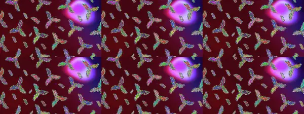 Renkli arka planda izole edilmiş kar tanelerinin düz tasarımı. Kar tanesi süsleme deseni. Kar taneleri deseni. Kar taneleri arka planda. Raster illüstrasyonu.