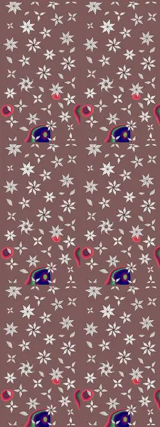 Çiçek desenli eskiz, darbeler, sıçramalar, yaz çiçekleri. Kahverengi renkli çiçekler. Raster illüstrasyonu.