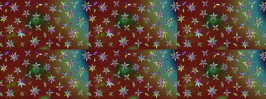 Küçük çiçekteki sevimli çiçek deseni. Robot resim. Raster illüstrasyonu.