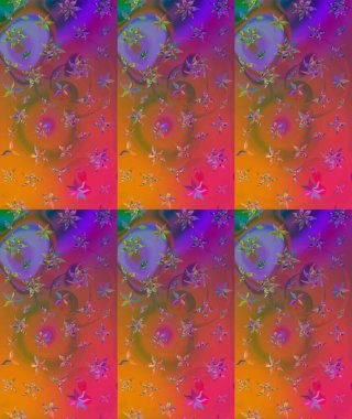 Turuncu renkli parlak çiçekli halı deseni..