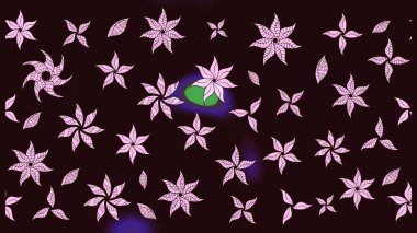 Raster illüstrasyonu. Kahverengi renkli çiçekler. Düz Çiçek Elementleri Tasarımı. Çiçekli çiçek deseni, suluboya. Renkli Bahar Teması çizim şablonu.