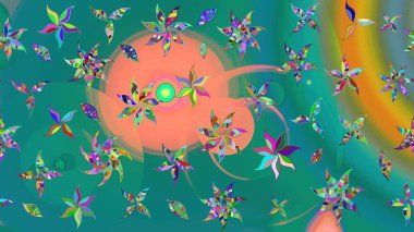 Parmak izi, kumaş, duvar kâğıdı, tekstil için raster dokusu. Nakış desenli çiçek deseni. Renkli grunge soyut arkaplanı coloblue çiçekleri ile zenginleştir.