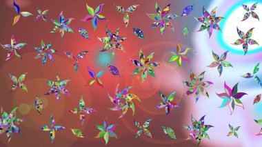 Renkli Bahar Teması eskiz kalıbı. Raster güzel kumaş deseni çiziyor. Çiçek deseni. Düz Çiçek Elementleri Tasarımı.