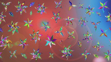 Çiçekli, yapraklı, çiçek desenli eskiz. Raster illüstrasyonu. El çizimi.