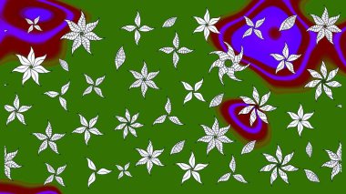 Küçük bir çiçekte eskiz deseni. Hoş bir çiçek geçmişi var. Güzel kumaş deseni. Raster illüstrasyonu.