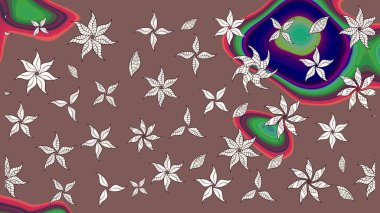 Çiçekli güzel suluboya desen. Raster illüstrasyonu. Kahverengi renklerde.