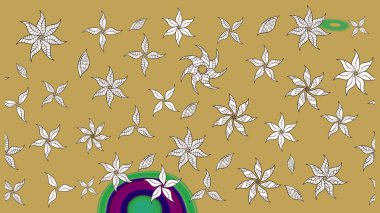 Çiçekli bahar çiçekleri. Küçük çiçekte güzel bir desen. Küçük renkli çiçekler. Moda baskıları için zarif bir şablon. Motley illüstrasyonu. Çizim.