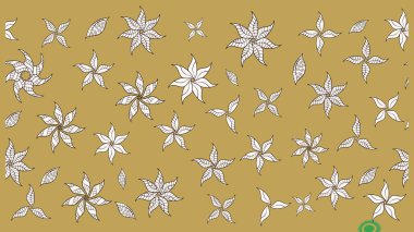 Motley illüstrasyonu. Küçük renkli çiçekler. Küçük çiçekte güzel bir desen. Moda baskıları için zarif bir şablon. Sarı çiçekli bahar çiçekleri.