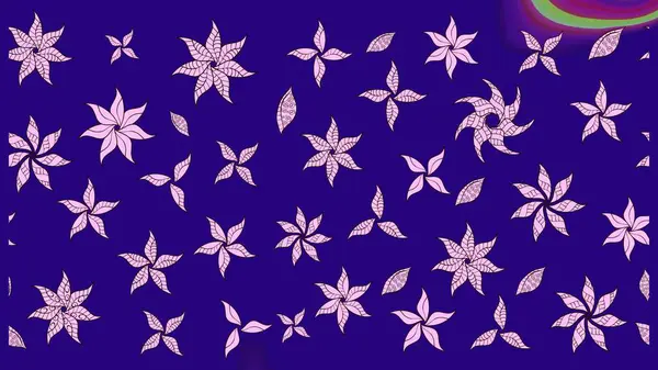 Mavi renkli çiçekler. Raster illüstrasyonu. Şatafatlı bahar bahçesi dokusu. Çiçek deseni. Mavi renkte çiçek çizimi.