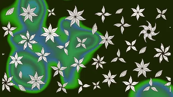 Manzaralı çiçek deseni. Çiçek kompozisyonu, el boyası, hassas şablon. Üst manzara, yumuşak gri renk tarzı. Sevgililer günü ve tebrik kartı konsepti için şık bir davet.