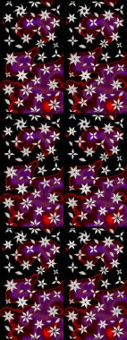 Eski usul küçük çiçekli şirin bir eskiz deseni. Moda arka planında parlak buketler. Kumaş, duvar kağıdı ve kağıt üzerine baskı yapmak için gelişen arka plan. Raster illüstrasyonu.