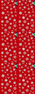 Raster illüstrasyonundaki çiçek desenli çizim. Kırmızı renkte çiçekler.