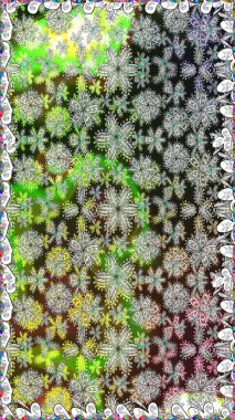 Kusursuz çiçek deseni. Asya tekstil tarzında. Raster illüstrasyonu. Gri renkli çiçekler. Raster illüstrasyonu.