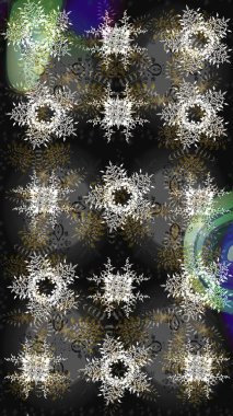 Düz yatıyordu. Raster illüstrasyonu. Kış konsepti Kışın kar tanelerinden oluşan gri, siyah ve nötr renkler.