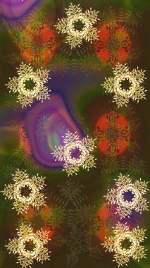 Düz renkli arka plan üzerinde izole kar taneleri tasarımı. Raster resim. Snowflakes desen. Kar taneleri arka plan. Kar tanesi dekoratif desen.