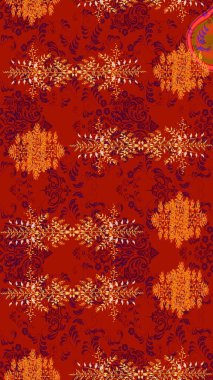 Çiçekli, yapraklı, çiçek desenli eskiz. El çizimi. Raster illüstrasyonu.